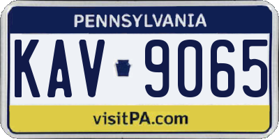 PA license plate KAV9065