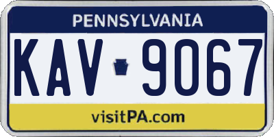 PA license plate KAV9067