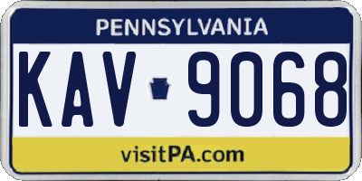 PA license plate KAV9068
