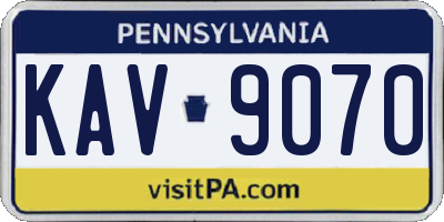 PA license plate KAV9070
