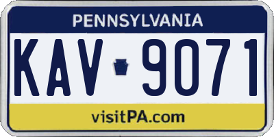 PA license plate KAV9071