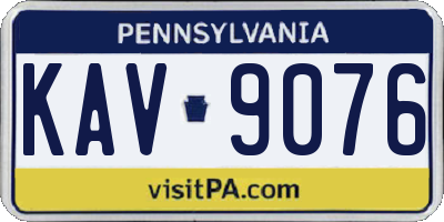 PA license plate KAV9076