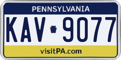 PA license plate KAV9077