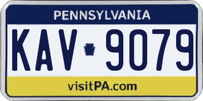 PA license plate KAV9079