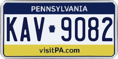PA license plate KAV9082