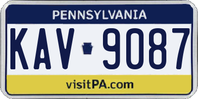 PA license plate KAV9087