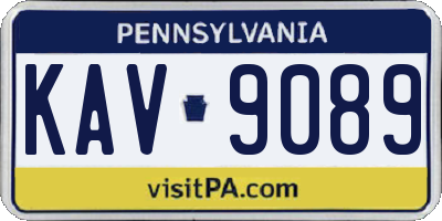 PA license plate KAV9089