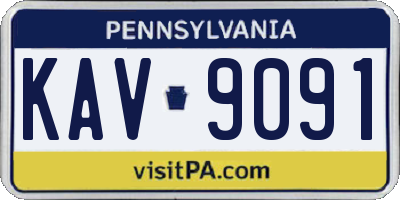 PA license plate KAV9091