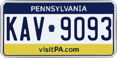 PA license plate KAV9093
