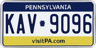 PA license plate KAV9096