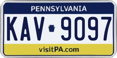 PA license plate KAV9097