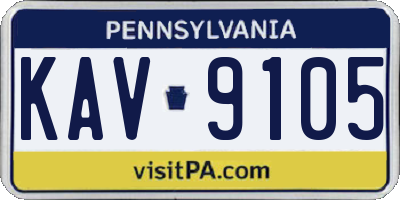 PA license plate KAV9105