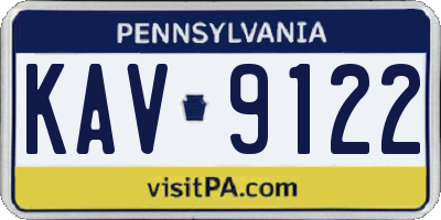 PA license plate KAV9122