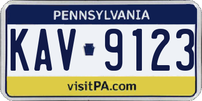 PA license plate KAV9123