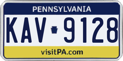 PA license plate KAV9128