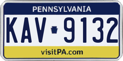 PA license plate KAV9132