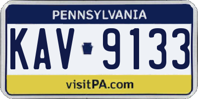 PA license plate KAV9133