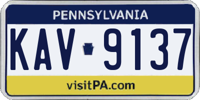 PA license plate KAV9137