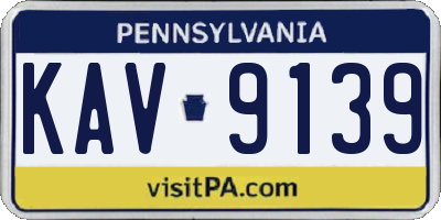 PA license plate KAV9139