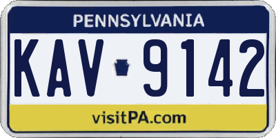 PA license plate KAV9142