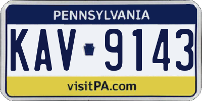 PA license plate KAV9143