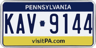 PA license plate KAV9144