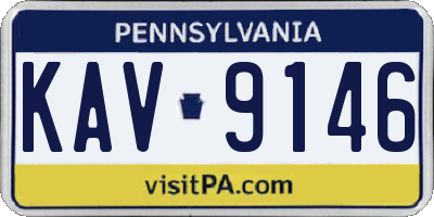 PA license plate KAV9146