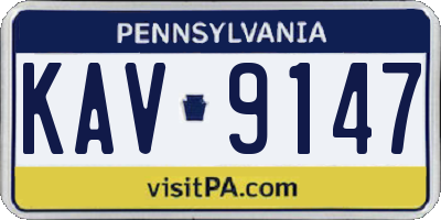 PA license plate KAV9147