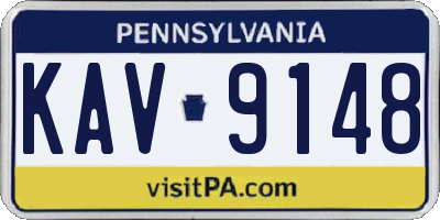 PA license plate KAV9148