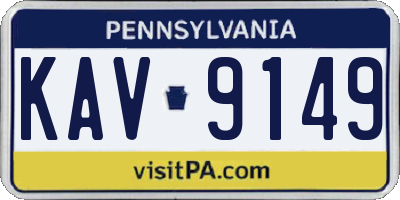 PA license plate KAV9149