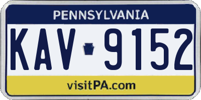 PA license plate KAV9152