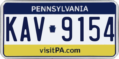 PA license plate KAV9154