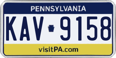 PA license plate KAV9158