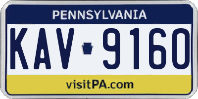 PA license plate KAV9160