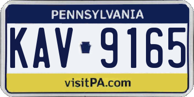 PA license plate KAV9165