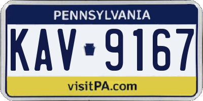 PA license plate KAV9167