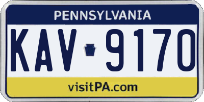 PA license plate KAV9170