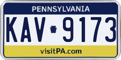 PA license plate KAV9173