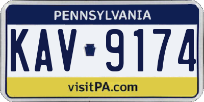 PA license plate KAV9174