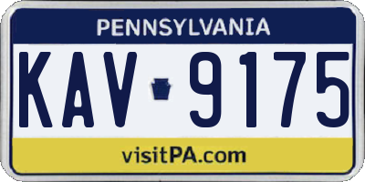 PA license plate KAV9175