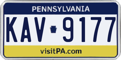 PA license plate KAV9177