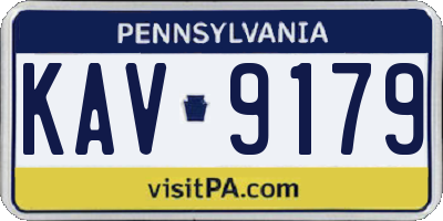PA license plate KAV9179