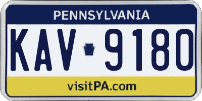 PA license plate KAV9180