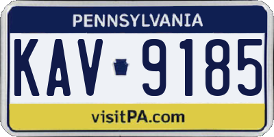 PA license plate KAV9185
