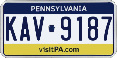 PA license plate KAV9187