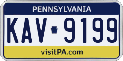 PA license plate KAV9199