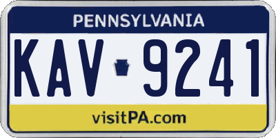 PA license plate KAV9241