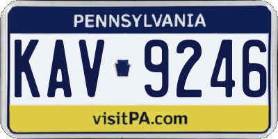 PA license plate KAV9246