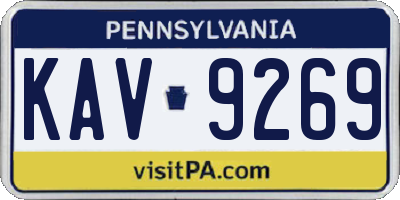 PA license plate KAV9269