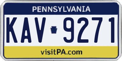 PA license plate KAV9271